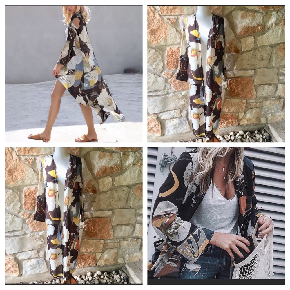 5⭐️Fave Chocolate Foral kimono Duster - Picture 3 of 5
